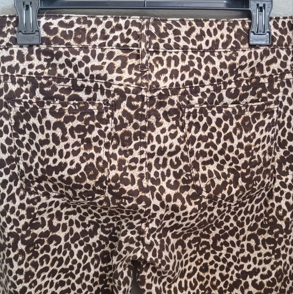 Ellen Tracy Pants Womens Animal Print Leopard Cheetah Print Betty Slim Ankle - Picture 4 of 5
